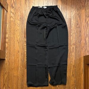 Women's Black Satin Pants